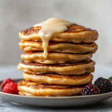 Cinnamon Roll Swirl Pancakes with Cream Cheese Glaze