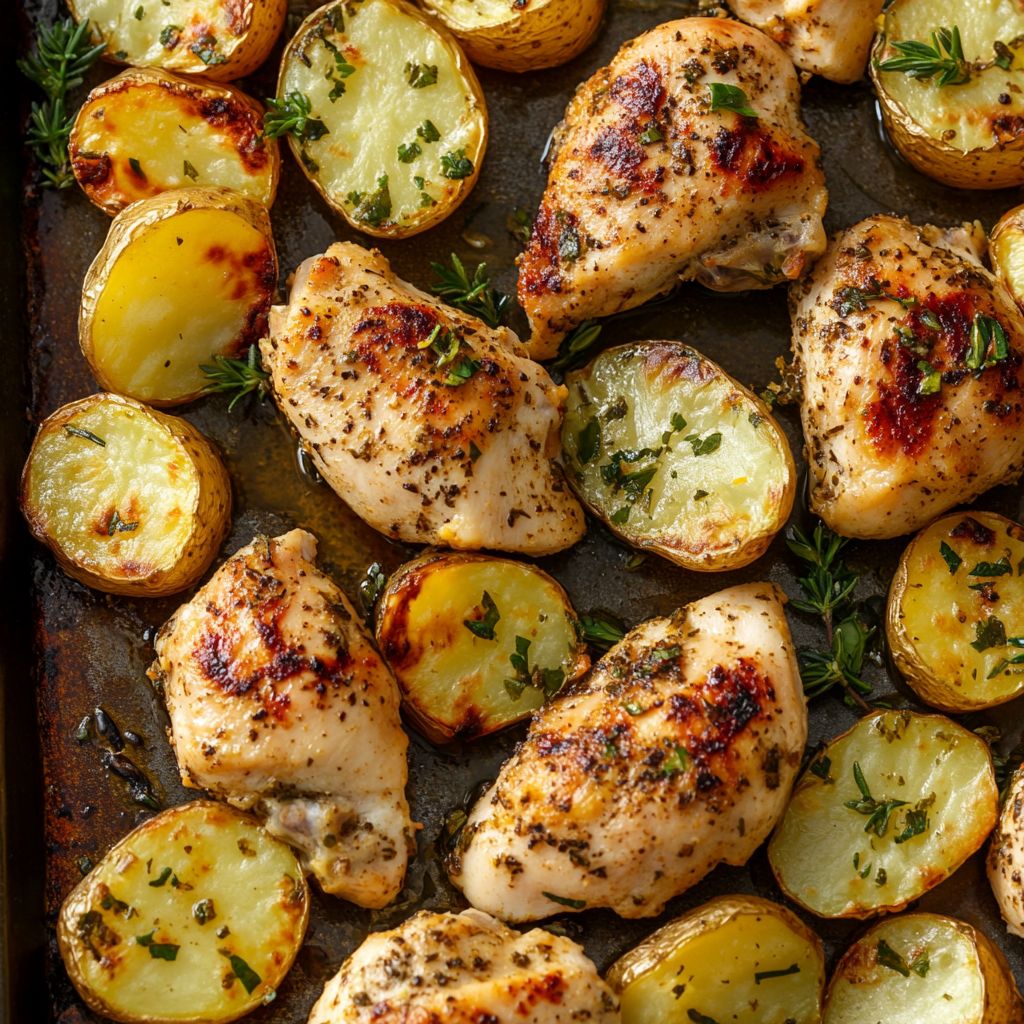 Sheet Pan Chicken Souvlaki with Potatoes