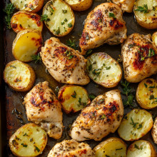 Sheet Pan Chicken Souvlaki with Potatoes