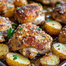  Sheet Pan Garlic Parmesan Chicken and Potatoes 