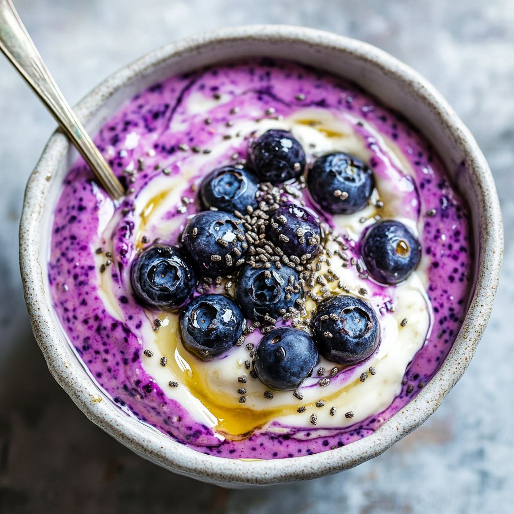 Creamy Blueberry Chia Overnight Oats