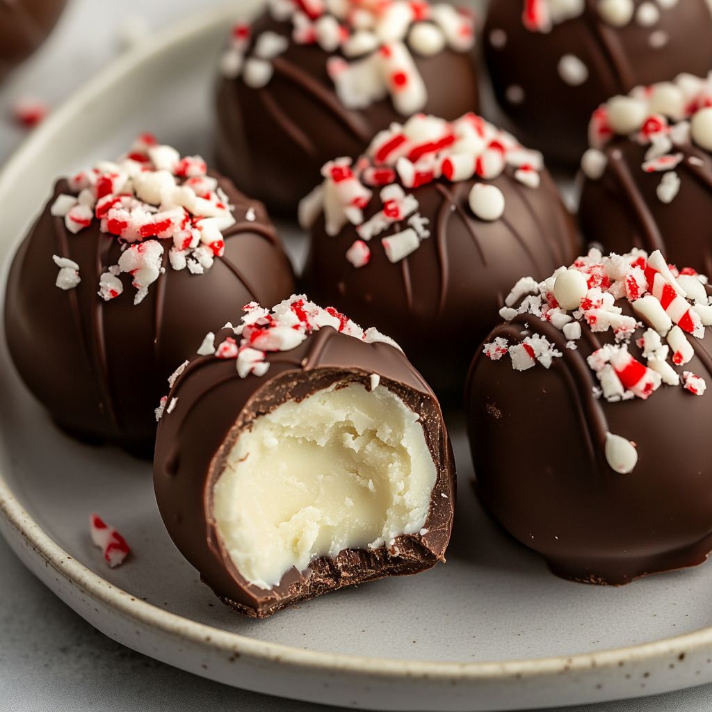 No-Bake Peppermint Bark Truffles