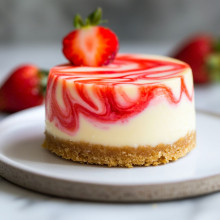 Mini Strawberry Swirl Cheesecake
