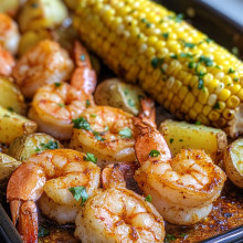 Cajun Sheet Pan Shrimp with Corn and Potatoes
