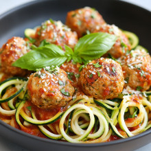 Healthy Turkey Meatballs with Zoodles