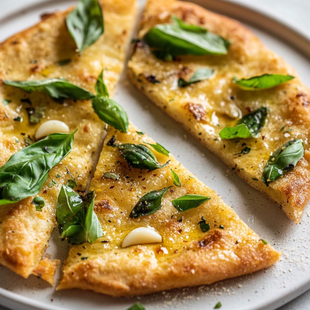 Gluten-Free Flatbread with Basil and Garlic