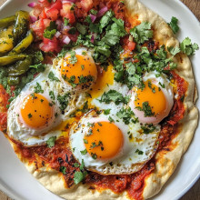 Shakshuka Flatbread with Eggs