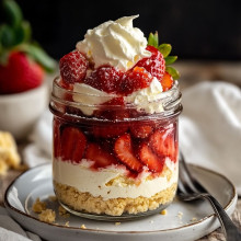 Strawberry Shortcake Cheesecake Jar