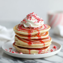 Candy Cane Swirl Pancakes