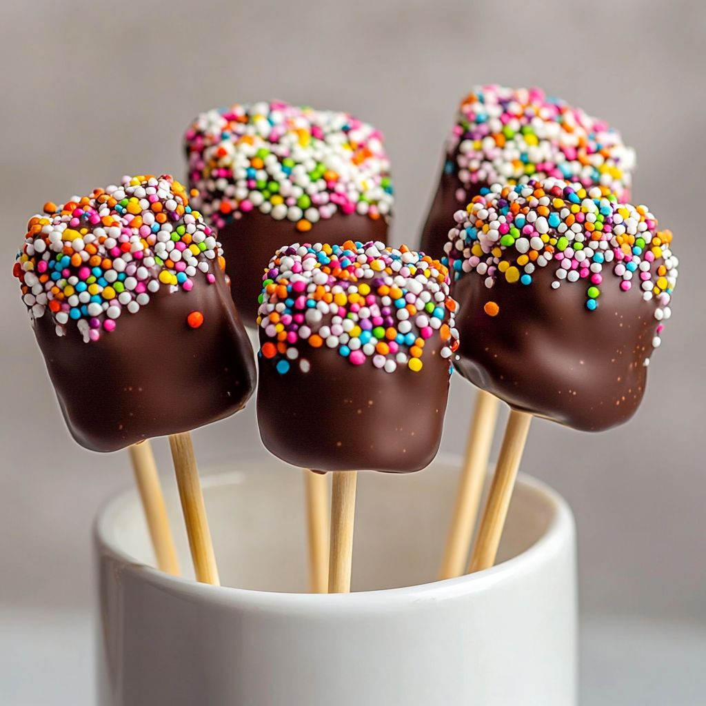 Chocolate Dipped Marshmallow Pops