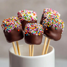 Chocolate Dipped Marshmallow Pops