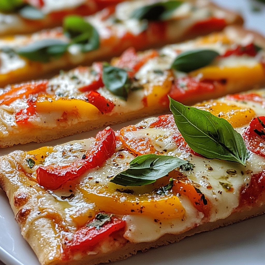  Roasted Red Pepper & Mozzarella Flatbread 