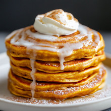 Cinnamon Roll Swirl Pumpkin Pancakes
