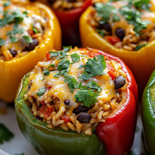 Stuffed Bell Peppers with Rice and Beans