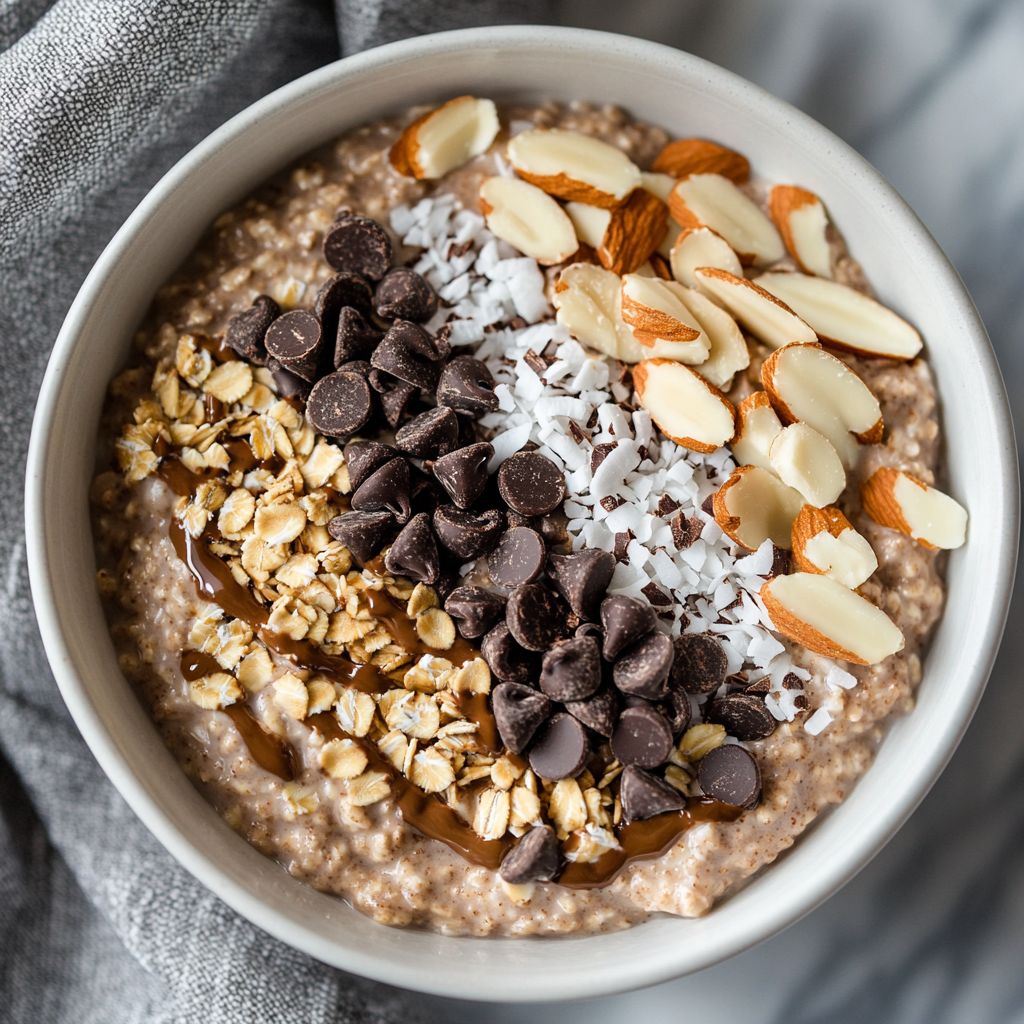 Christmas Morning Almond Joy Overnight Oats