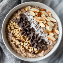 Christmas Morning Almond Joy Overnight Oats
