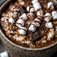 Hot Chocolate Inspired Overnight Oats with Marshmallows