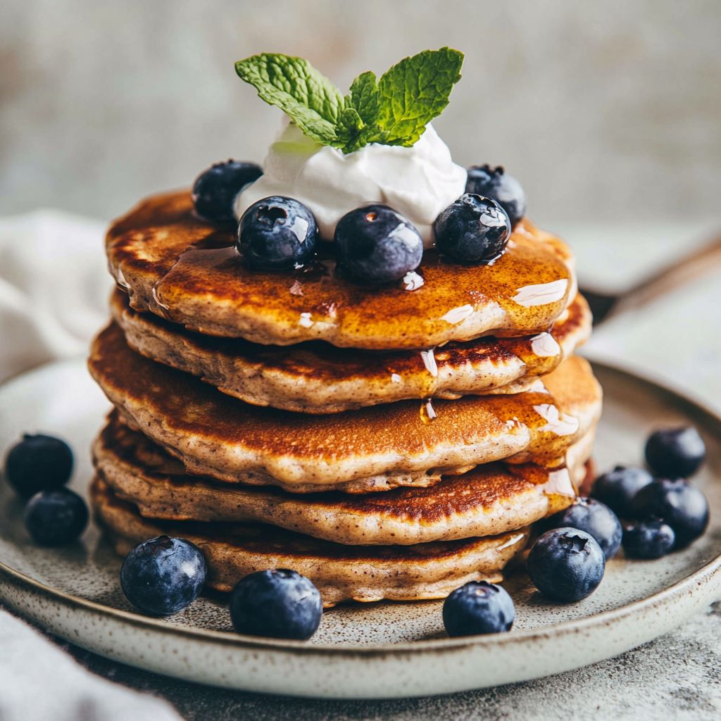  Vegan Blueberry Cashew Pancakes 