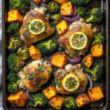 Lemon Herb Chicken Thighs Sheet Pan Dinner