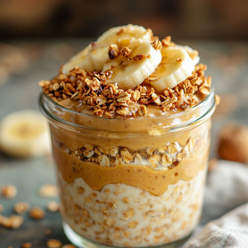  Peanut Butter Granola Crunch Overnight Oats 