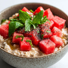 Watermelon Mint Overnight Oats