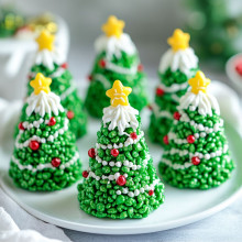 No-Bake Christmas Tree Rice Krispie Minis