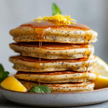 Vegan Lemon Poppy Seed Pancakes