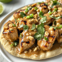 Thai Peanut Chicken Flatbread
