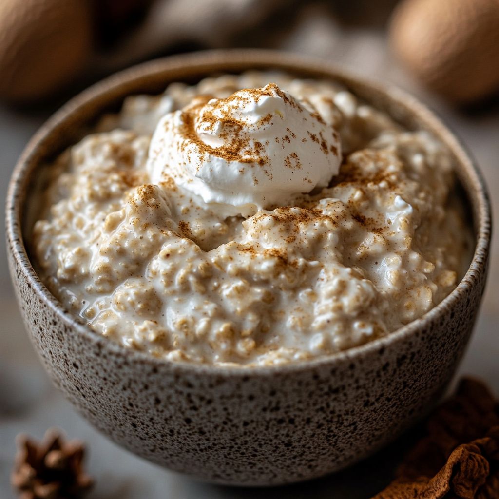 Eggnog Overnight Oats with Nutmeg Dusting