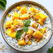 Tropical Paradise Overnight Oats with Mango & Coconut