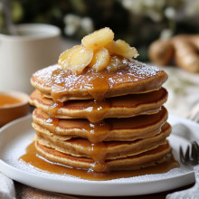 Fluffy Gingerbread Pancakes with Cinnamon Glaze