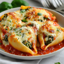 Cheesy Spinach Stuffed Shells