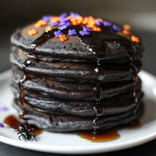 Black Cocoa Halloween Pancakes