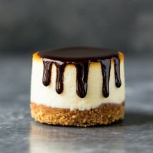 Chocolate Drizzle Mini Cheesecake