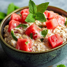 Watermelon Mint Overnight Oats