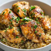 One-Pot Garlic Butter Chicken with Quinoa
