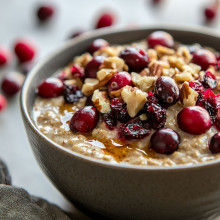 Christmas Morning Cranberry Protein Overnight Oats