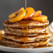 Peach Cobbler Pancakes