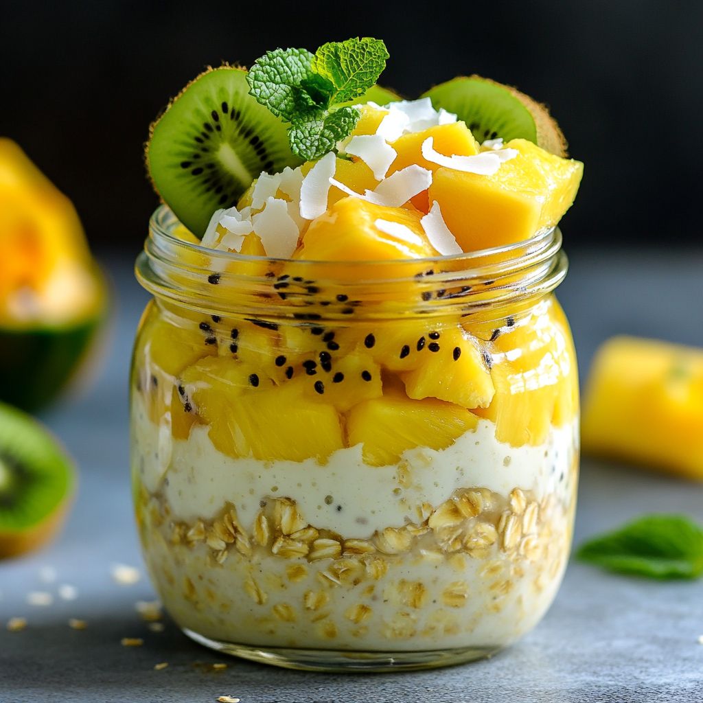 Summer Tropical Pineapple Overnight Oats
