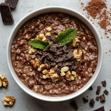 Chocolate Peppermint Walnut Overnight Oats