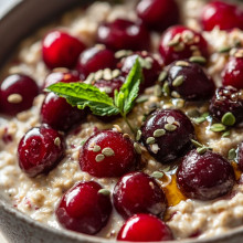  Hemp Seed Cherry Overnight Oats 