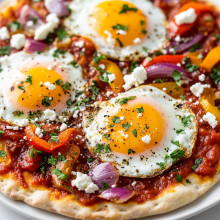 Shakshuka Flatbread with Eggs