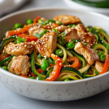 Zucchini Noodle Stir-Fry with Chicken