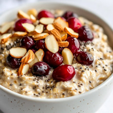  Almond Cranberry Chia Overnight Oats 