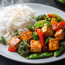 Vegetarian Stir-Fry with Tofu and Rice in 30 Minutes