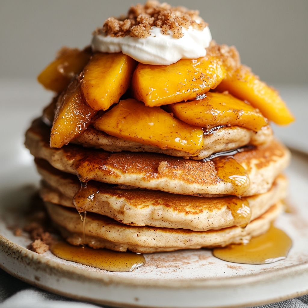 Peach Cobbler Pancakes