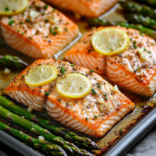 Sheet Pan Lemon Garlic Salmon and Asparagus
