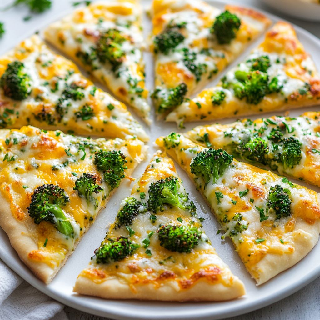  Cheesy Broccoli Flatbread 
