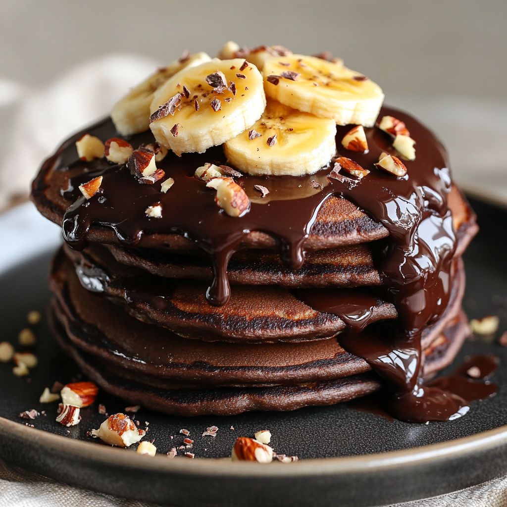 Dairy-Free Chocolate Banana Pancakes