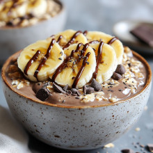  Chocolate Drizzle Banana Overnight Oats 